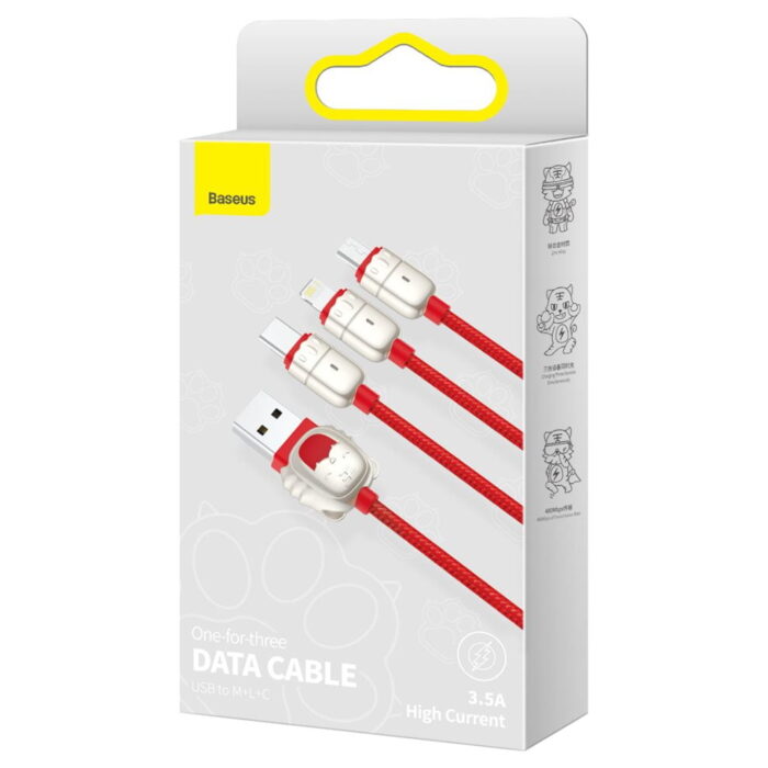 Baseus One-for-Three Data Cable USB to M+L+C