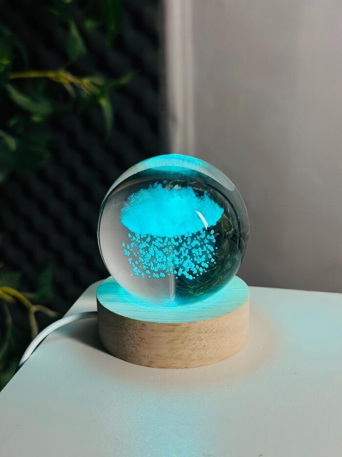 Rain Cloud 3D Crystal Ball