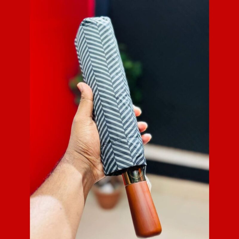 Premium 12-Ribs Automatic Open/Close Wood Handle Umbrella in Bangladesh